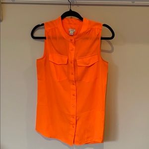 J Crew orange button down tank
